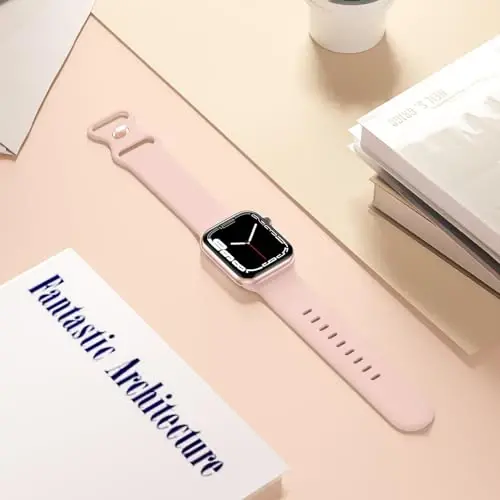 Lenrao Sport Band Apple Watch Band 44mm 45mm 46mm 40mm 42mm 38mm 41mm 49mm bilan mos keladi, iWatch Watch Series 11 10 9 8 7 6 5 4 3 2 1 SE Ultra ayollar erkaklar uchun yumshoq silikon suv o'tkazmaydigan almashtirish tasmasi - 5