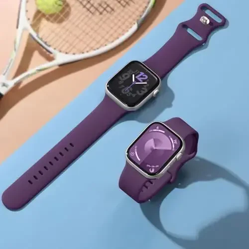 Lenrao Sport Band Apple Watch Bands 46mm 44mm 45mm 42mm erkaklar uchun mos,Silikon sozlanishi suvga chidamli tasmali almashtirish iWatch Bands/Series 10/9/8/7/6/5/4/3/2/1 SE Ultra bilan mos - 6