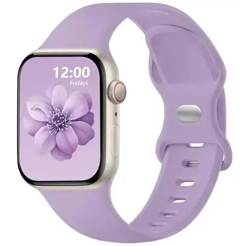 Lenrao Sport Band Compatible with Apple Watch Bands 42mm 40mm 38mm 41mm for Women,Silicone Adjustable Waterproof Strap Replacement Compatible with iWatch Bands/Series 10/9/8/7/6/5/4/3/2/1 SE Ultra 