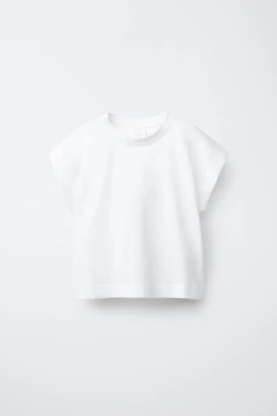 Lentasimon tekis rangli futbolka - Oq - 5