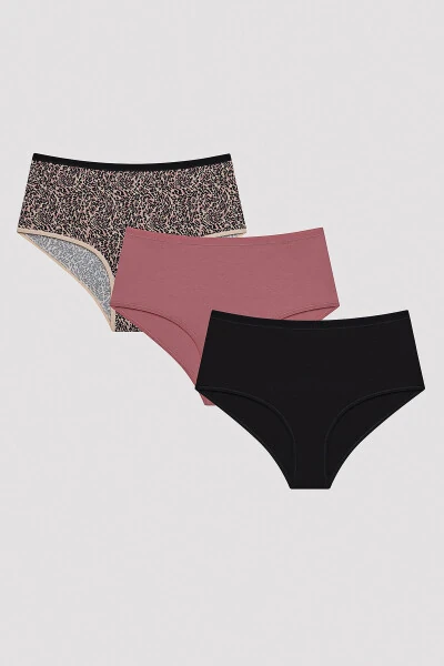 Leo Multicolor 3 Pack High Waist Slip Underwear - 1