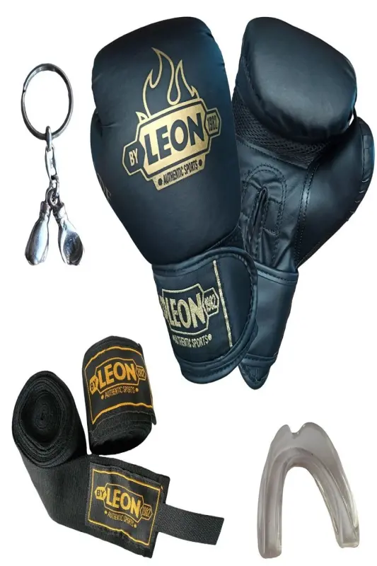 Leon Blade Training Boks, Kick Boks Ve Muay Thai Eldiveni Siyah - SİYAH - 1