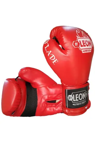 Leon Blade Training Boks, Kick Boks Ve Muay Thai Eldiveni Kırmızı - KIRMIZI - 4