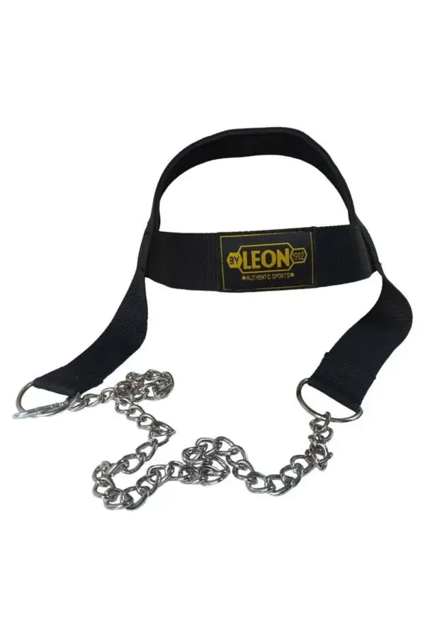 Leon Classic Exercise Weight Training Fitness Head Neck Strap Black Yellow - 3