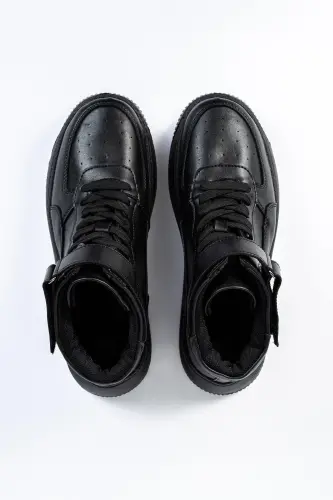 Leon01 Erkek Bot Cırt Cırtlı-SİYAH - 5