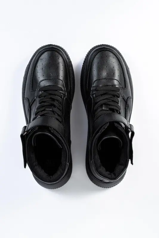 Leon01 Erkek Bot Cırt Cırtlı-SİYAH - 5