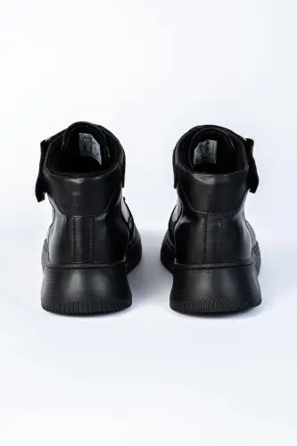 Leon01 Erkek Bot Cırt Cırtlı-SİYAH - 6