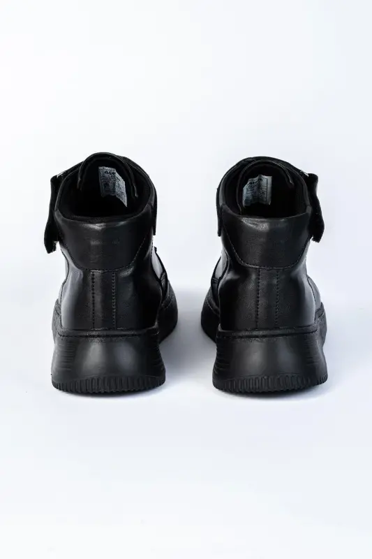 Leon01 Erkek Bot Cırt Cırtlı-SİYAH - 6