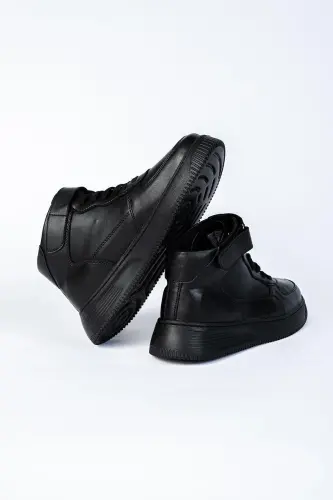 Leon01 Erkek Bot Cırt Cırtlı-SİYAH - LETOON (1)