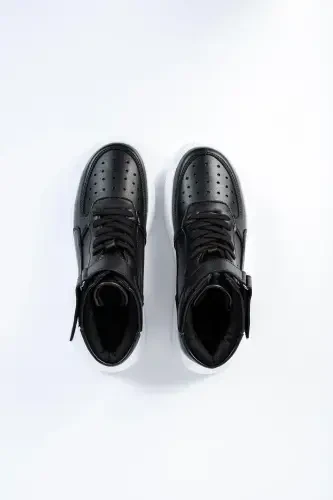 Leon01 Men's Boot Velcro - BLACK WHITE - 3