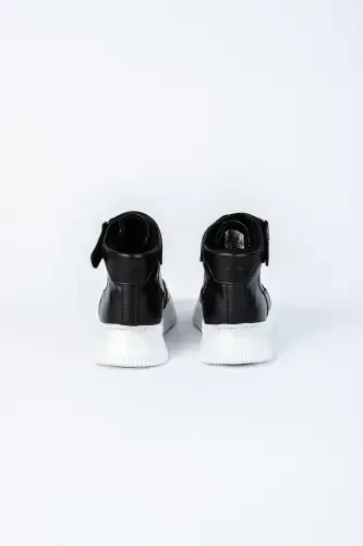 Leon01 Men's Boot Velcro - BLACK WHITE - 4