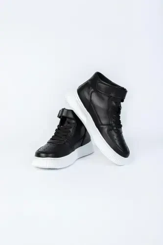 Leon01 Men's Boot Velcro - BLACK WHITE - 7