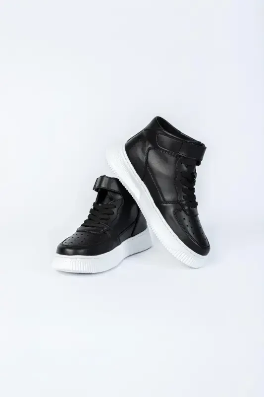 Leon01 Men's Boot Velcro - BLACK WHITE - 7