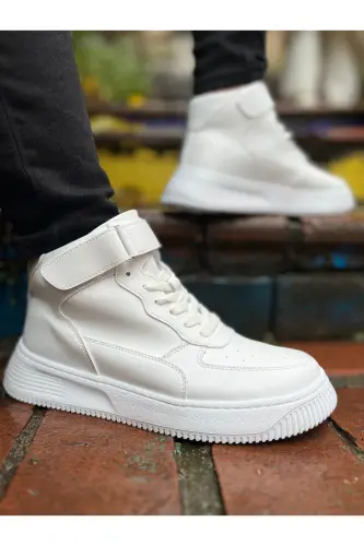 Leon01 Men's Boot Velcro-WHITE - 5