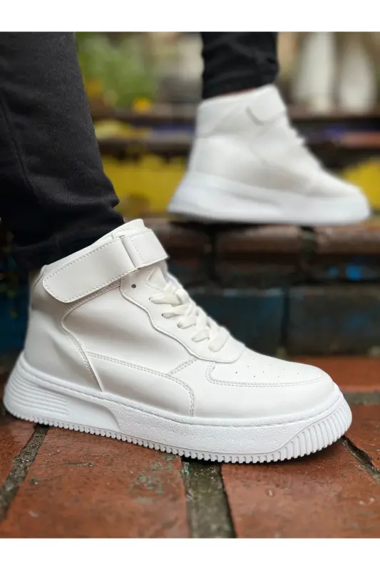 Leon01 Men's Boot Velcro-WHITE - 5