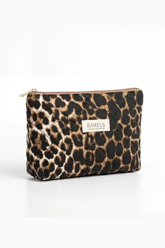 Leopar Makyaj Çantası-Kahverengi13 - 2