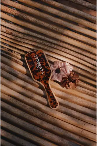Leopard naqshli bambuk tishli asetat taroq - Leopard 