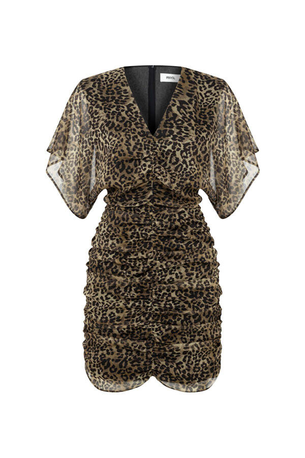 Leopard naqshli burmali ko'ylak - 3