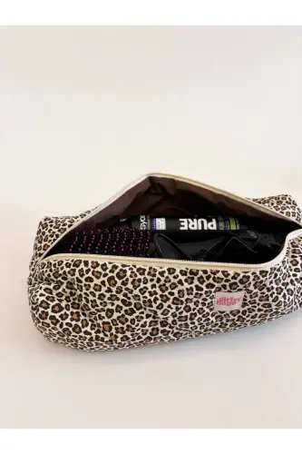 Leopard naqshli soch kıvırcık ütük düzleştirgich sumkası Airwrap Airstrait uchun mos katta sayohat sumkası-Leopard naqsh - 7