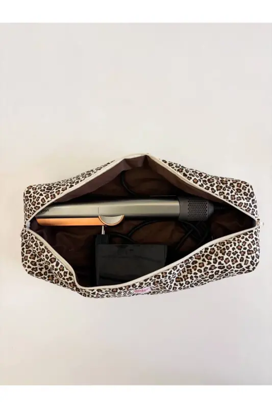 Leopard naqshli soch kıvırcık ütük düzleştirgich sumkası Airwrap Airstrait uchun mos katta sayohat sumkası-Leopard naqsh - 8