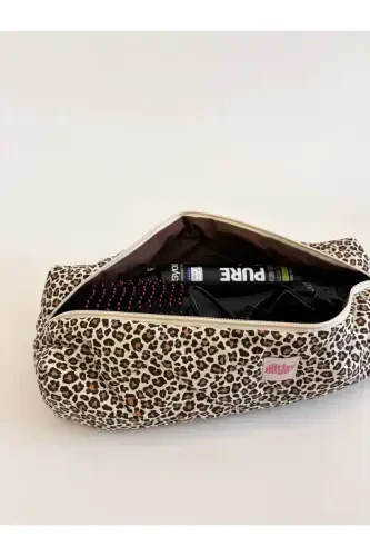 Leopard naqshli soch kıvırcık ütük düzleştirgich sumkası Airwrap Airstrait uchun mos katta sayohat sumkası-Leopard naqsh - 7