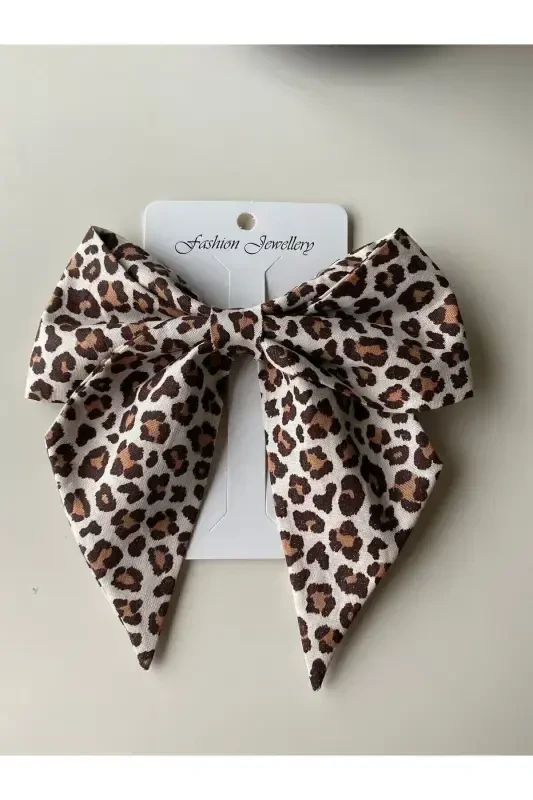 Leopard Print Bow Clip-LEOPARD PRINTED - 2