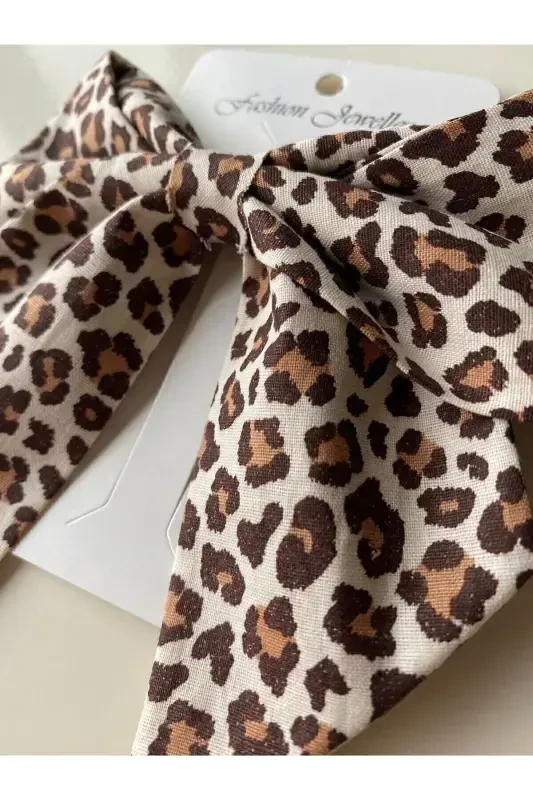 Leopard Print Bow Clip-LEOPARD PRINTED - 3
