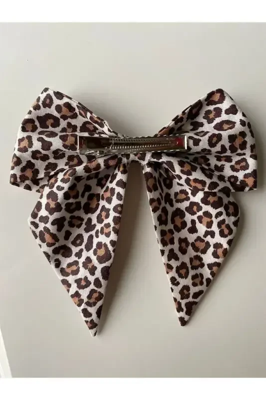 Leopard Print Bow Clip-LEOPARD PRINTED - 4