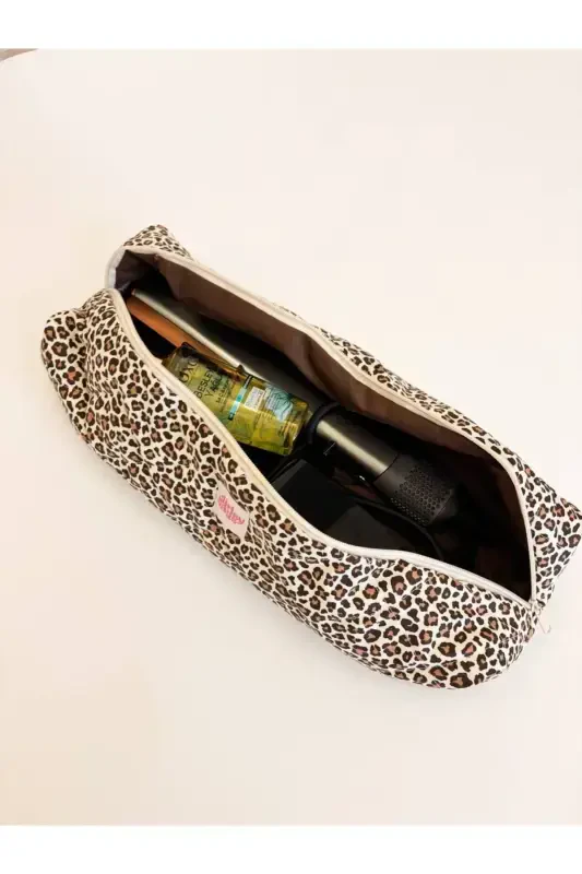 Leopard Print Curling Iron Straightener Bag Compatible with Airwrap Airstrait Large Travel Case - Leopard Print - GIRLSYBAGS