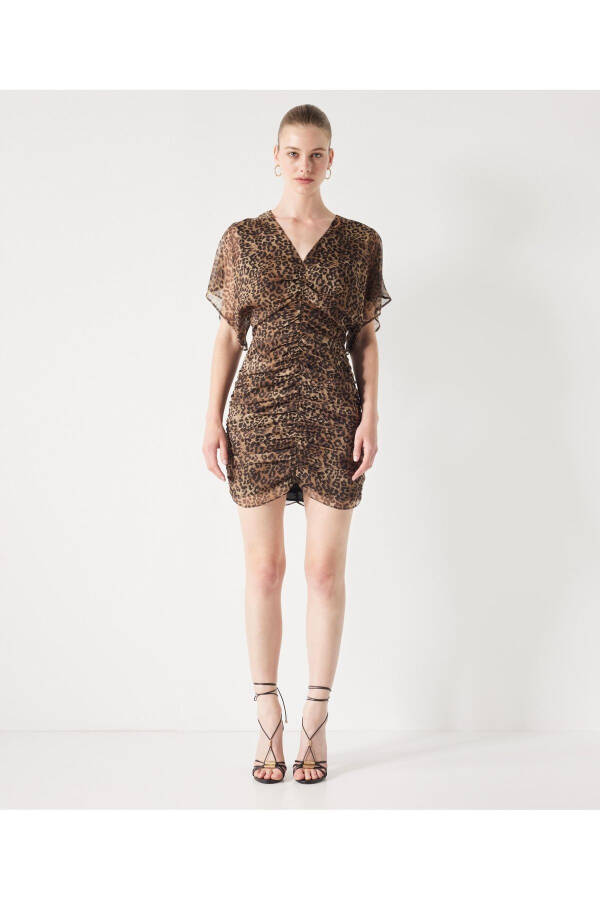 Leopard print ruched dress - 7