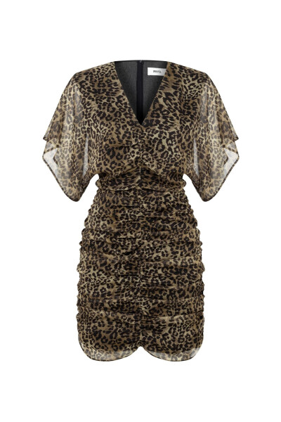 Leopard print ruched dress - 9