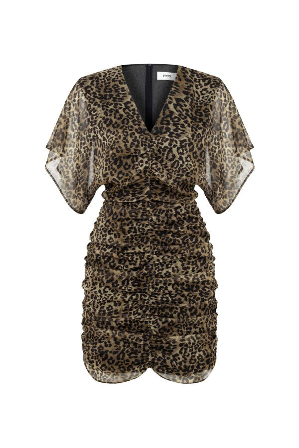 Leopard print ruched dress - 9