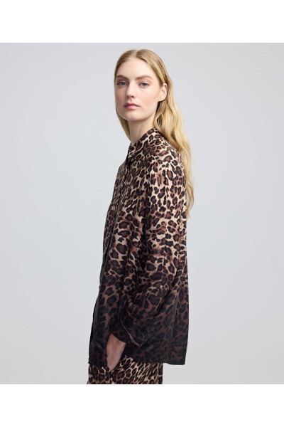 Leopard print shirt with gradient color transition - İPEKYOL (1)