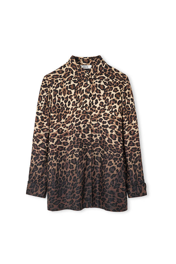 Leopard print shirt with gradient color transition - 3