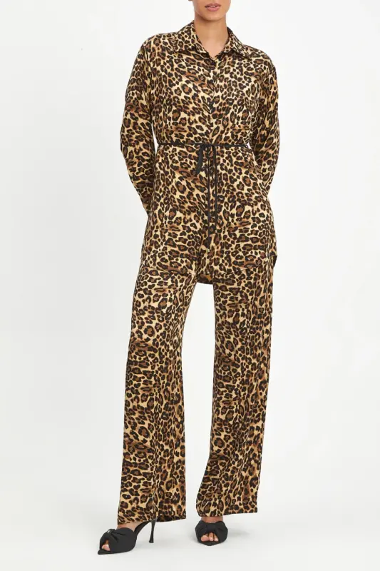 Leopard Print Shoulder Accessory Belt Lace Camel Suit 40397 - 4
