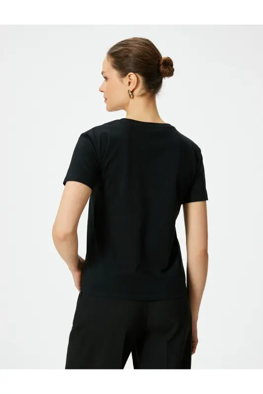 Leopard Print T-shirt Crew Neck Short Sleeve Cotton - 4