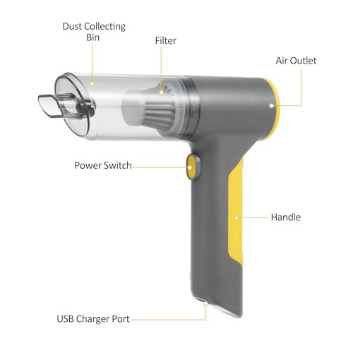 Lepmerk Handheld Car Vacuum Cleaner, 4 in 1 Wireless Handheld Vacuum Cleaner with High Power 13000Pa Brushless Motor and Type-C, Mini Car Vacuum with 6000mAh Battery for Car, Home - Lepmerk (1)