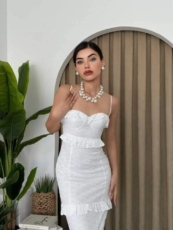 Lere Ip Askılı Elbise - BÜYÜKBEDENIZ