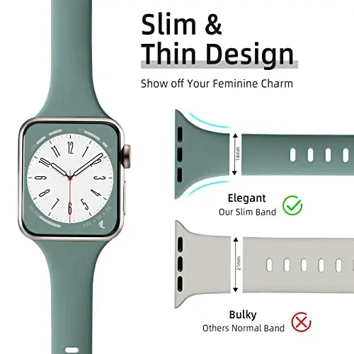 Lerobo 6 Pack Silicone Sport Watch Bands Compatible with Apple Watch Series 7 8 SE 6 5 4 3 2 1 - 1