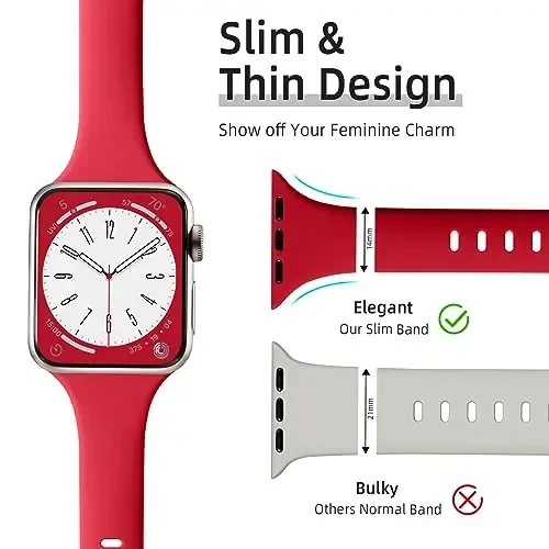 Lerobo 6 Pack Compatible with Apple Watch Band 38mm 40mm 44mm 42mm 41mm 45mm 46mm 49mm Women Men, Thin Soft Replacement Sport Strap for iWatch Apple Watch Series 11 10 9 8 7 6 5 4 3 SE Uitra 3 2 1 - Lerobo