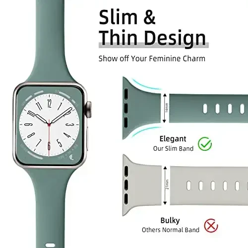 Lerobo 6 Pack Silicone Sport Watch Bands Compatible with Apple Watch Series 7 8 SE 6 5 4 3 2 1 - 2