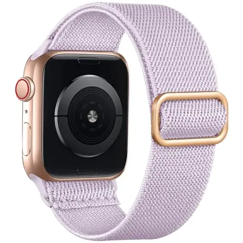 Lerobo Braided Band Compatible with Apple Watch Series 11 10 9 8 7 46mm 45mm 41mm Ultra SE 3 2 1 49mm Series 6 5 4 3 44mm 40mm 38mm 42mm Men iWatch Bands Women Stretchy Nylon Solo Loop Sport Strap - 1