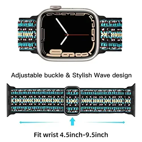 Lerobo Braided Band Apple Watch Series 11 10 9 8 7 46mm 45mm 41mm Ultra SE 3 2 1 49mm Series 6 5 4 3 44mm 40mm 38mm 42mm Men iWatch Bands Women Stretchy Nylon Solo Loop Sport Strap uchun mos keladi - 3