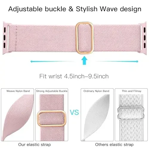 Lerobo Braided Band Compatible with Apple Watch Series 11 10 9 8 7 46mm 45mm 41mm Ultra SE 3 2 1 49mm Series 6 5 4 3 44mm 40mm 38mm 42mm Men iWatch Bands Women Stretchy Nylon Solo Loop Sport Strap - 3