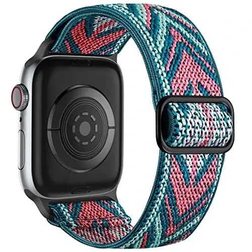 Lerobo Braided Band Compatible with Apple Watch Series 11 10 9 8 7 46mm 45mm 41mm Ultra SE 3 2 1 49mm Series 6 5 4 3 44mm 40mm 38mm 42mm Men iWatch Bands Women Stretchy Nylon Solo Loop Sport Strap - LEROBO