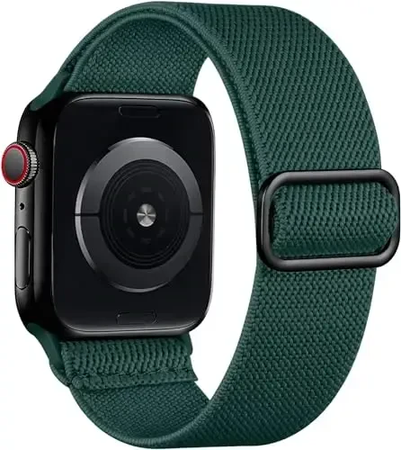 Lerobo Braided Band Compatible with Apple Watch Series 11 10 9 8 7 46mm 45mm 41mm Ultra SE 3 2 1 49mm Series 6 5 4 3 44mm 40mm 38mm 42mm Men iWatch Bands Women Stretchy Nylon Solo Loop Sport Strap - 1