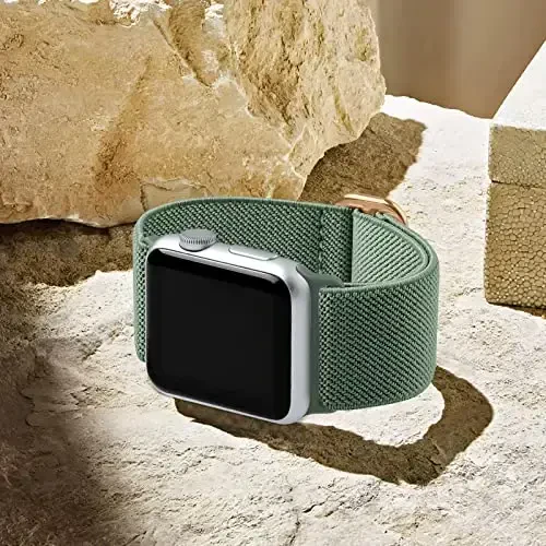 Lerobo Braided Band Compatible with Apple Watch Series 11 10 9 8 7 46mm 45mm 41mm Ultra SE 3 2 1 49mm Series 6 5 4 3 44mm 40mm 38mm 42mm Men iWatch Bands Women Stretchy Nylon Solo Loop Sport Strap - 8