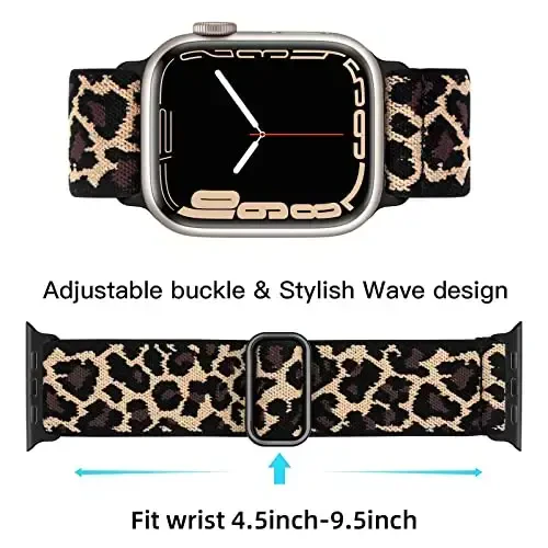 Lerobo Braided Band Compatible with Apple Watch Series 11 10 9 8 7 46mm 45mm 41mm Ultra SE 3 2 1 49mm Series 6 5 4 3 44mm 40mm 38mm 42mm Men iWatch Bands Women Stretchy Nylon Solo Loop Sport Strap - 3