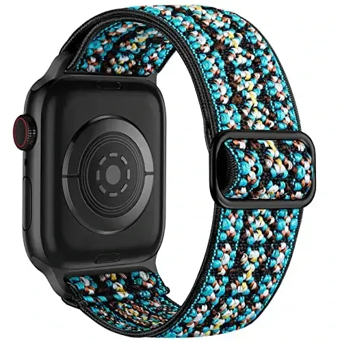 Lerobo Braided Band Compatible with Apple Watch Series 11 10 9 8 7 46mm 45mm 41mm Ultra SE 3 2 1 49mm Series 6 5 4 3 44mm 40mm 38mm 42mm Men iWatch Bands Women Stretchy Nylon Solo Loop Sport Strap - 12