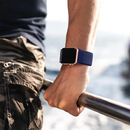 Lerobo Braided Band Compatible with Apple Watch Series 11 10 9 8 7 46mm 45mm 41mm Ultra SE 3 2 1 49mm Series 6 5 4 3 44mm 40mm 38mm 42mm Men iWatch Bands Women Stretchy Nylon Solo Loop Sport Strap - 7